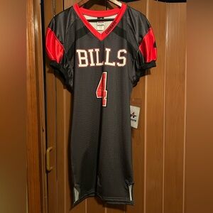 Alleson medium Bills #4 unisex red & black football jersey NWT